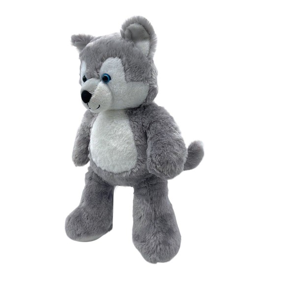 Build A Bear Great Wolf Lodge Wiley the Wolf BAB 16” Plush Stuffed Toy Blue Eyes - Picture 2 of 13